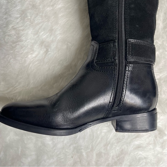 Tory Burch Riding Boots Tenley in Black Leather and Suede Size 5.5 - Picture 9 of 17